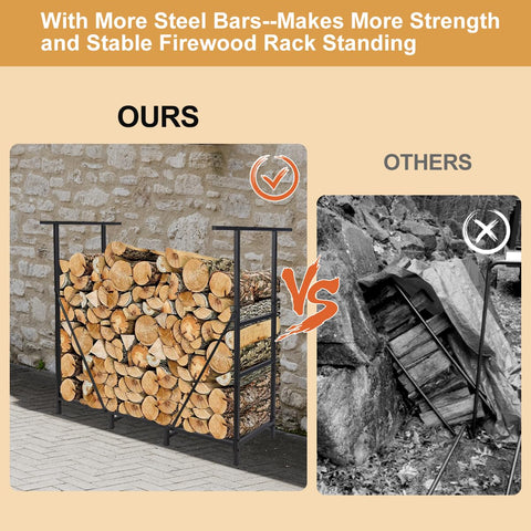 Vailge firewood rack elevated logs airflow for quicker drying