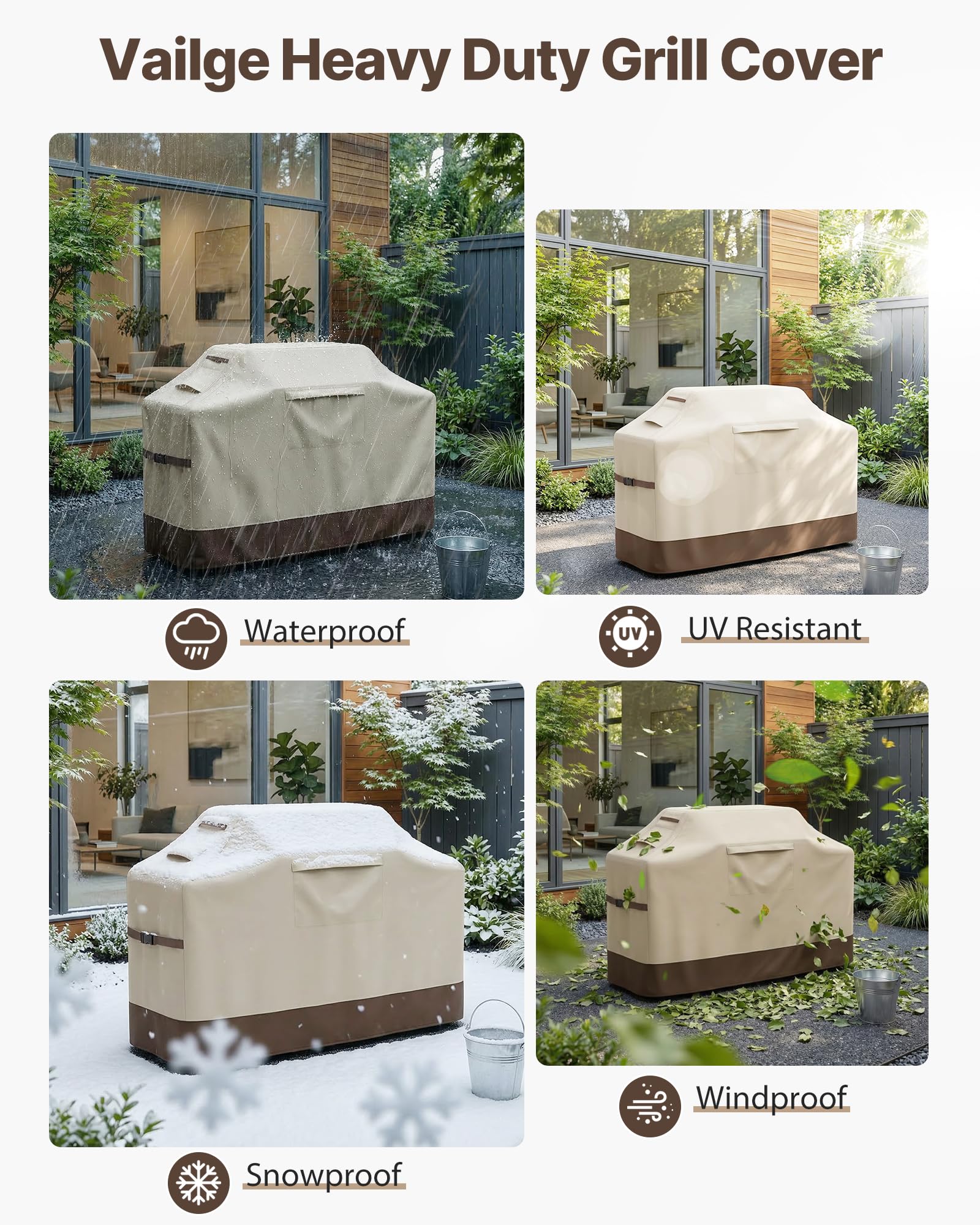 Air vents on Vailge grill cover reduce condensation
