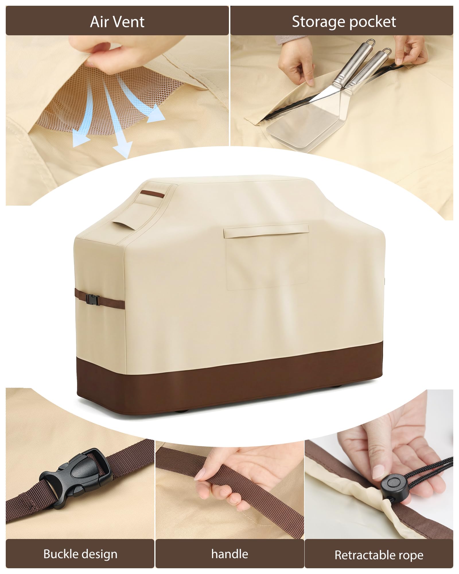 Vailge padded handles for easy fitting and storage