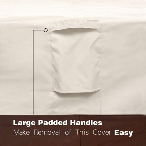 Vailge beige-brown tone deep sofa cover blends with outdoor furniture
