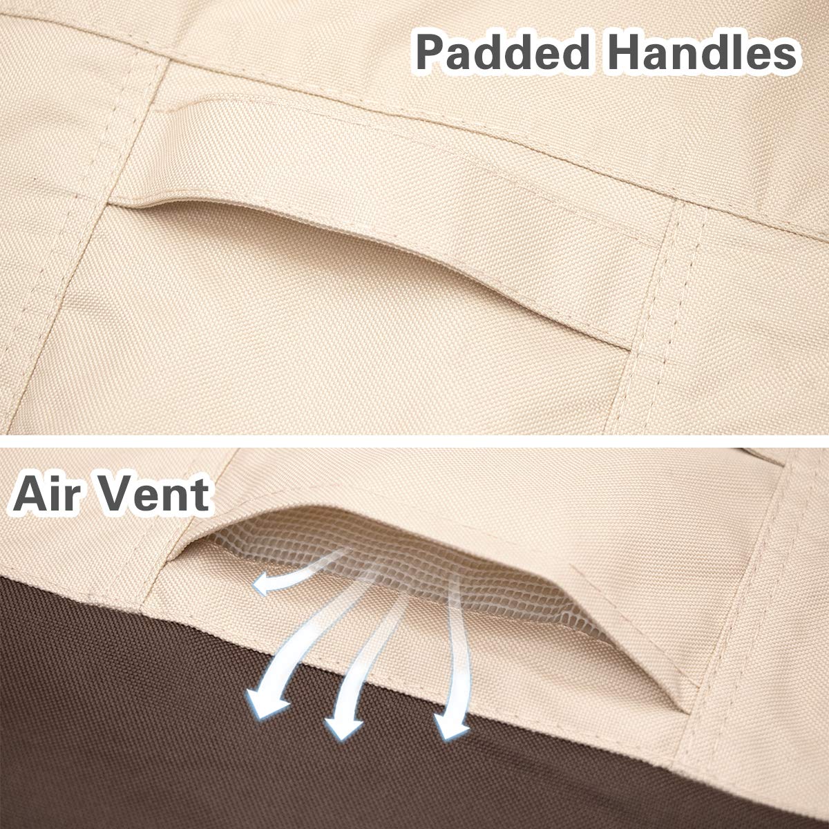 Vailge high-back chair cover beige easy-grip handles aid removal and insertion.