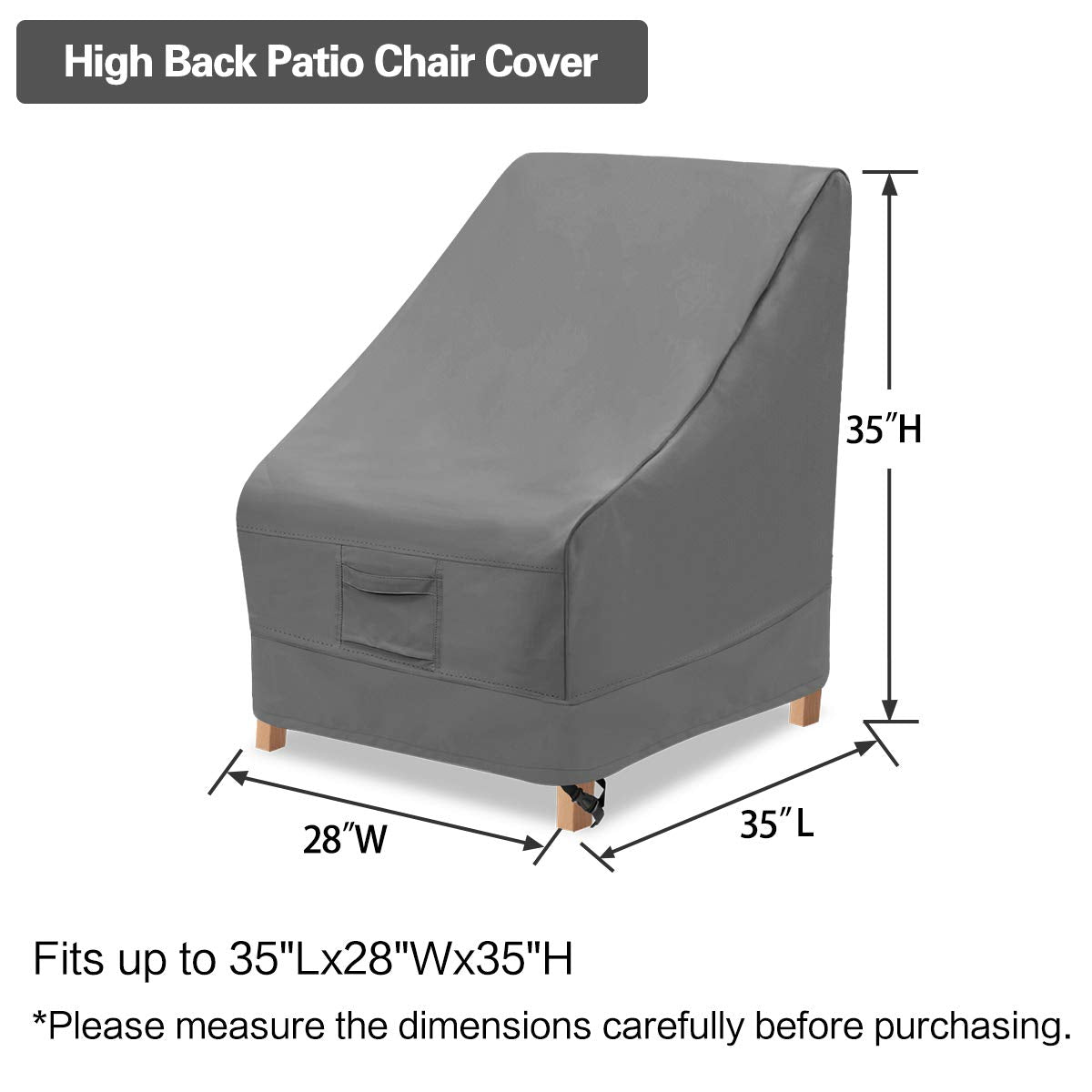 Vailge waterproof 600D chair cover guards outdoor furniture against moisture.