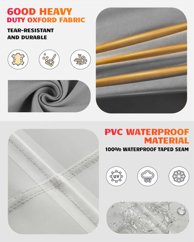 Vailge padded-handles facilitate easy fitting and removal of the sofa cover.
