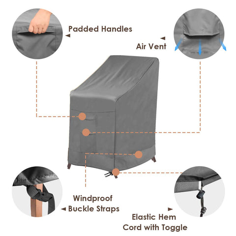 Vailge large padded handles simplify removal of the cover