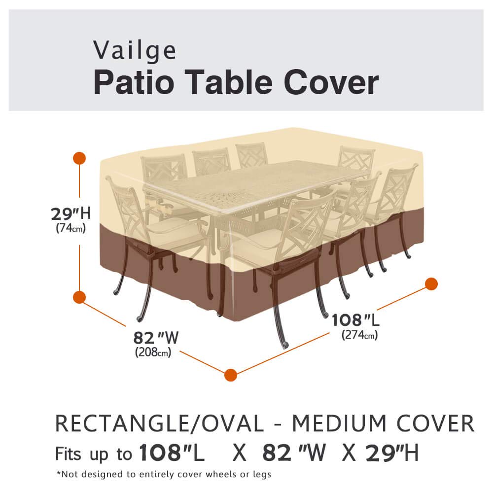 Vailge padded handles ease removal of the table cover.