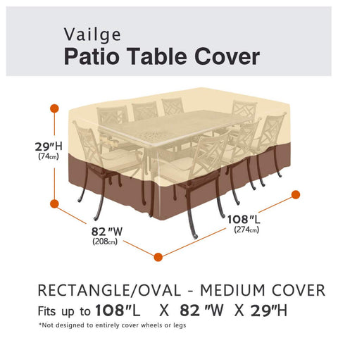Vailge padded handles ease removal of the table cover.