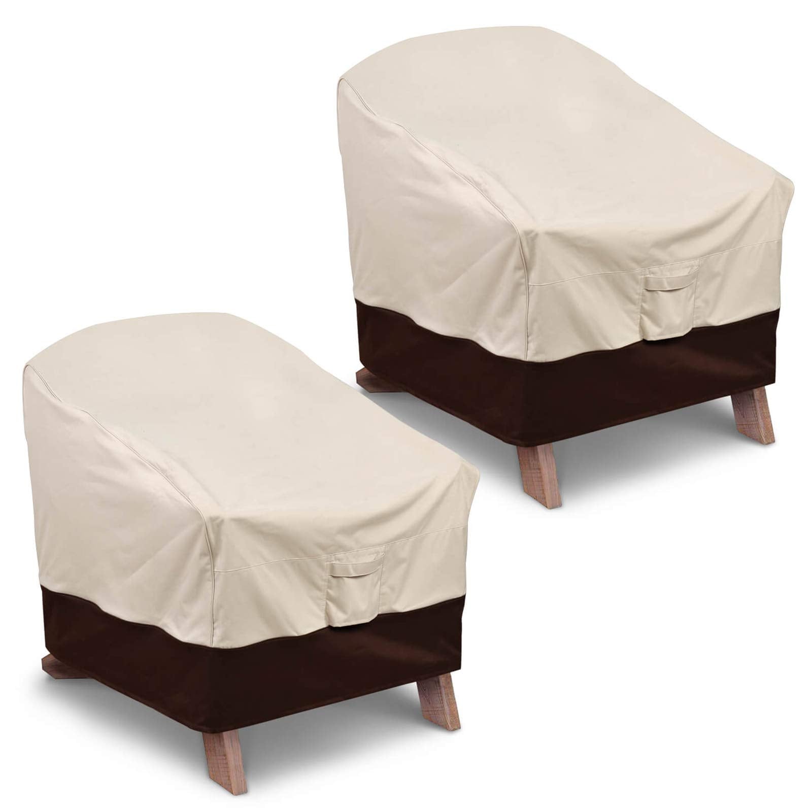 Vailge patio Adirondack chair cover in beige, 2-pack, protects furniture from sun and rain