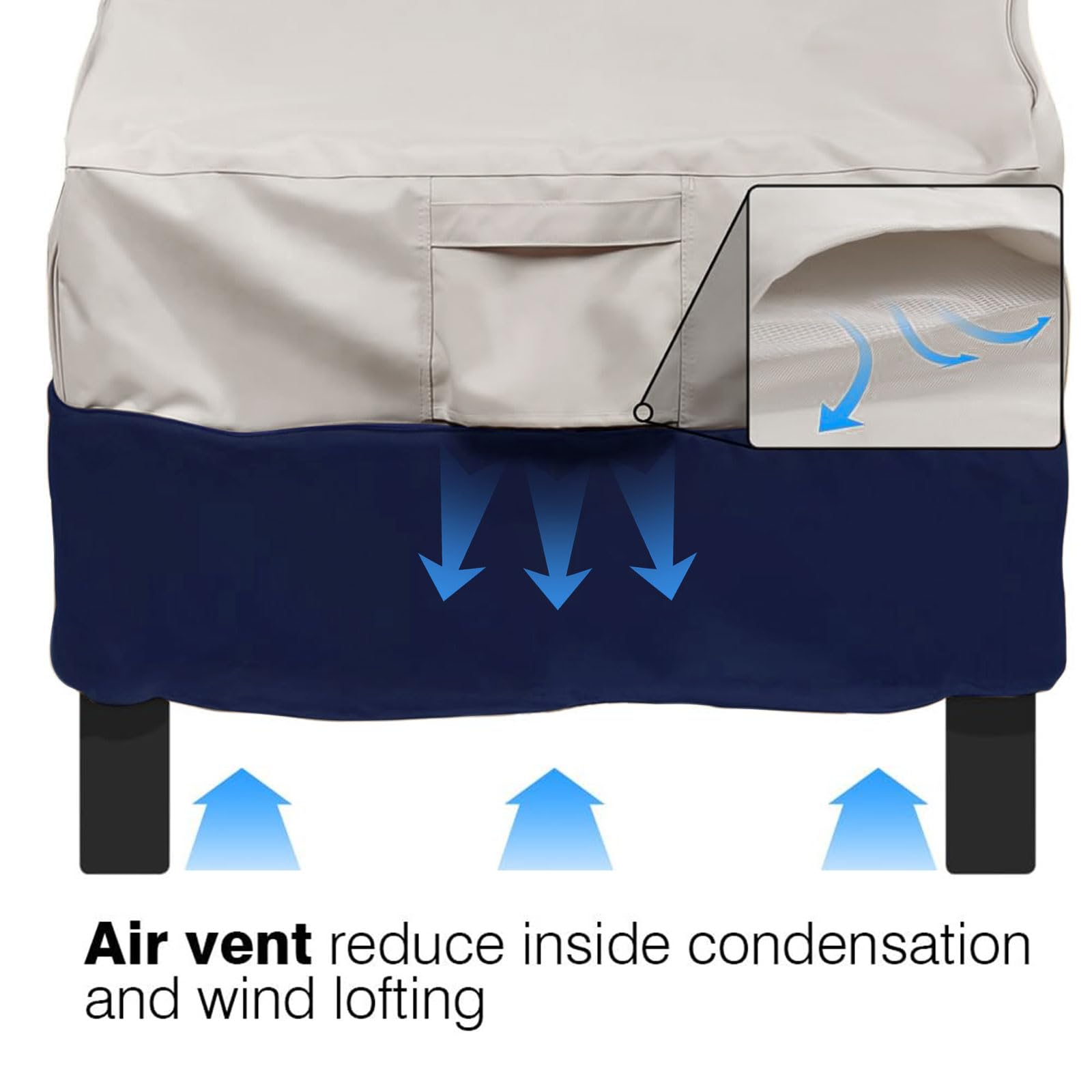Vailge air vents reduce condensation and wind lofting.
