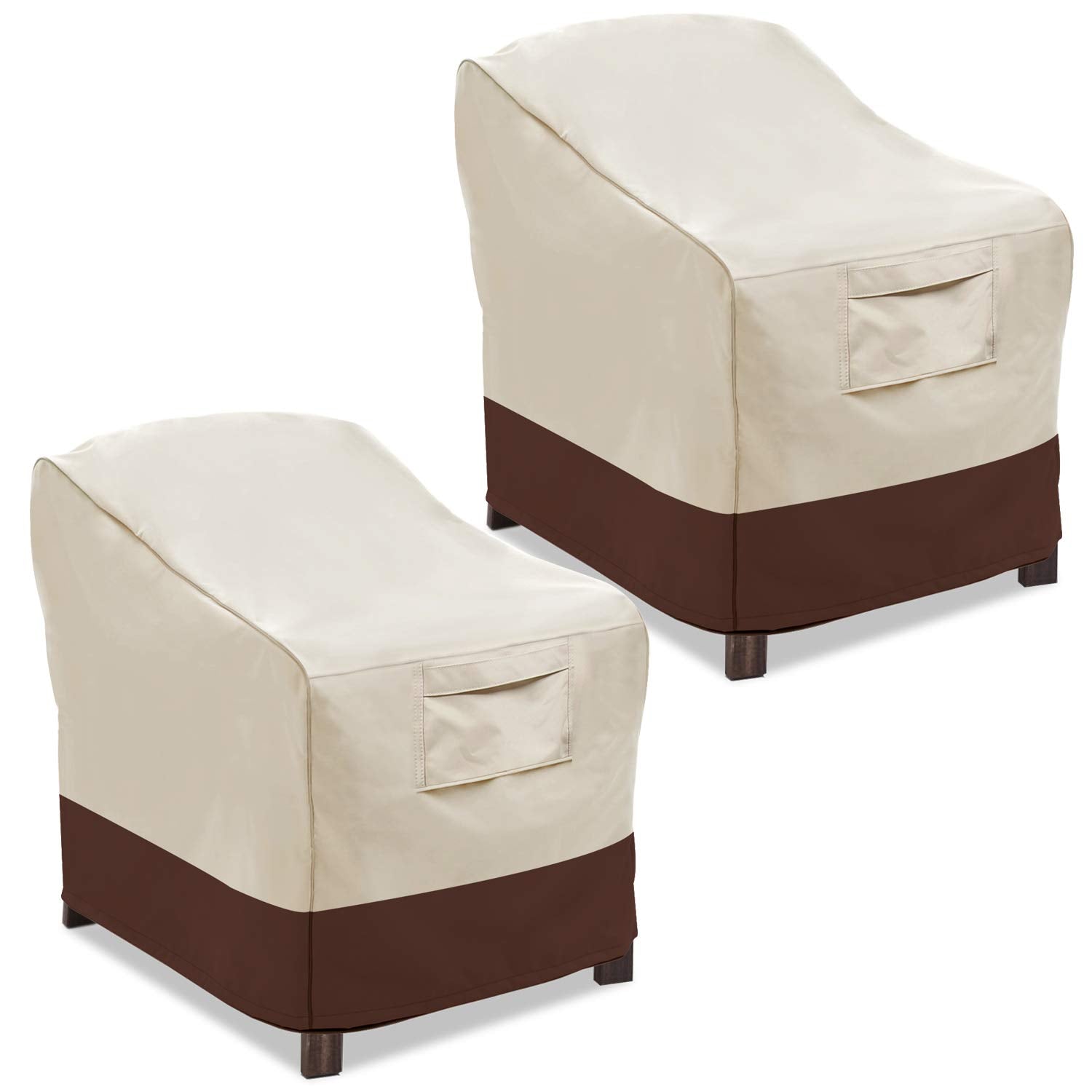 Vailge beige large patio chair cover front view for sun protection