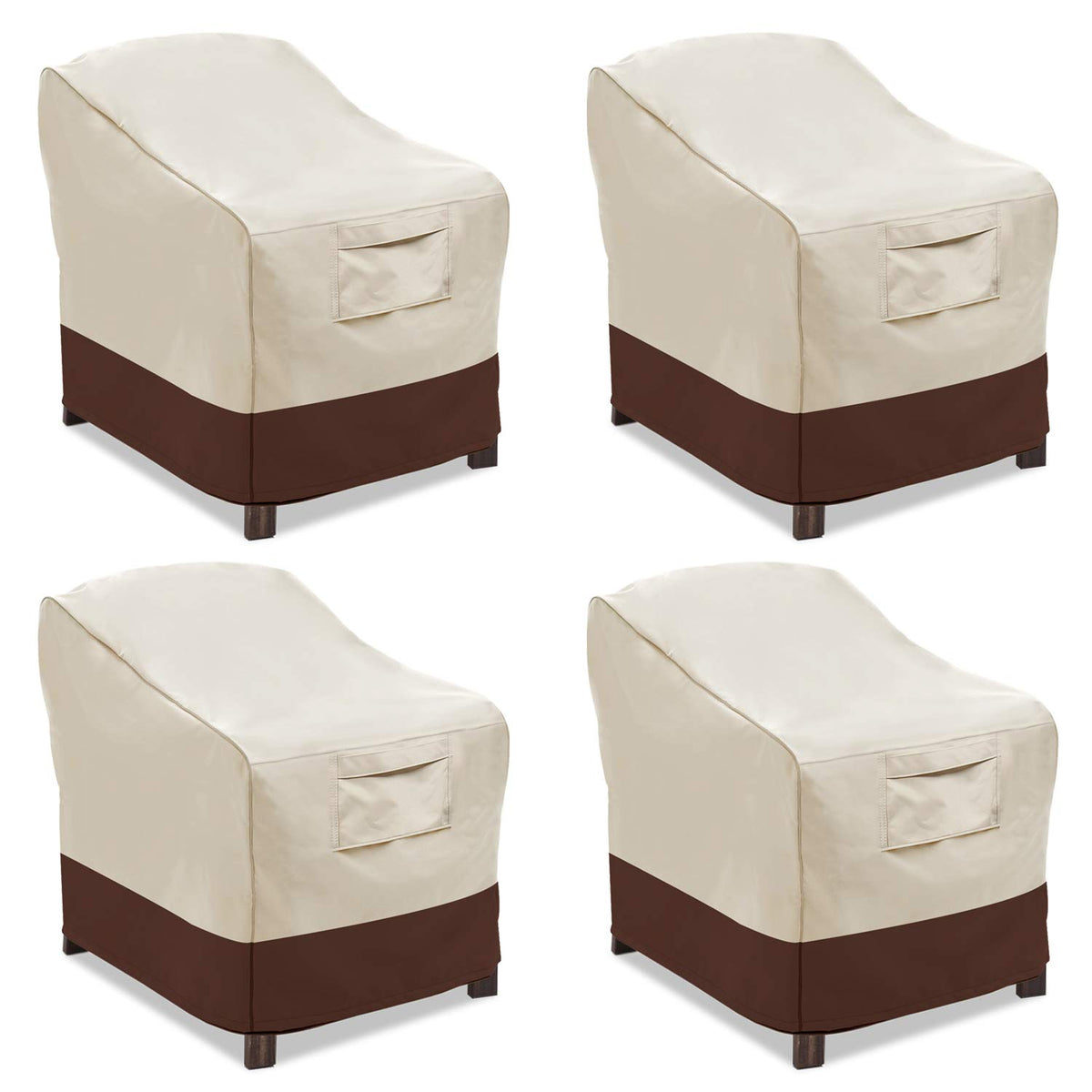 Vailge patio chair cover in beige protects large outdoor chair from rain and sun