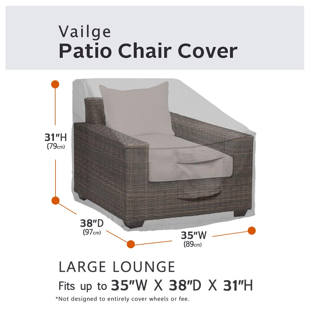 Vailge deep-seat chair cover with adjustable cord lock for a secure fit