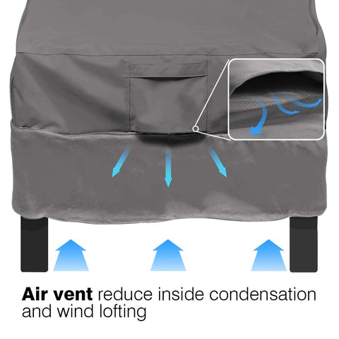 Vailge padded handles on a chair cover for easy removal