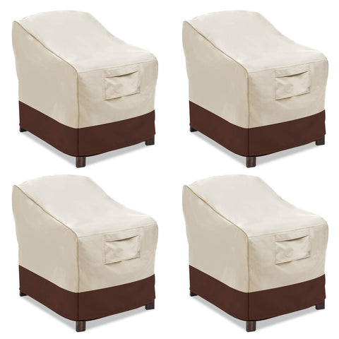 Vailge patio chair cover beige front view protects from sun and rain