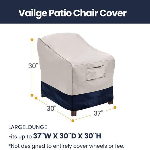 Vailge chair cover with waterproof coating keeps cushions dry after rain.