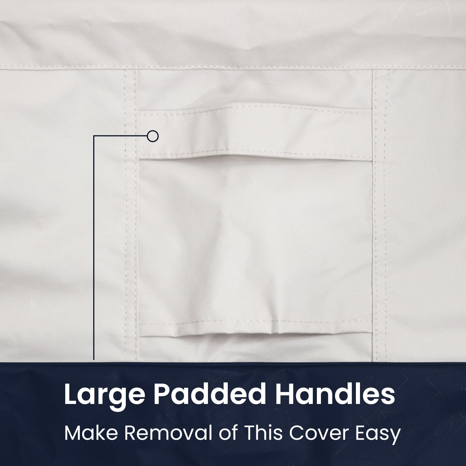 Vailge padded handles facilitate lifting and removing the chair cover.