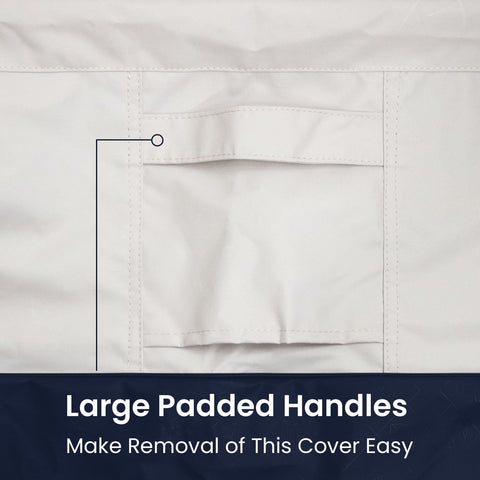 Vailge padded handles facilitate lifting and removing the chair cover.