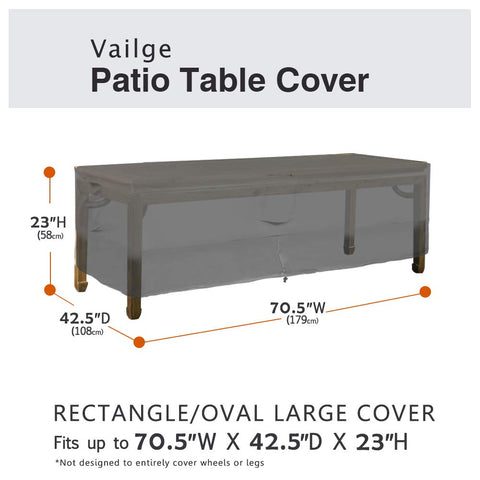 Vailge cover with UV protection shields patio furniture from sun damage