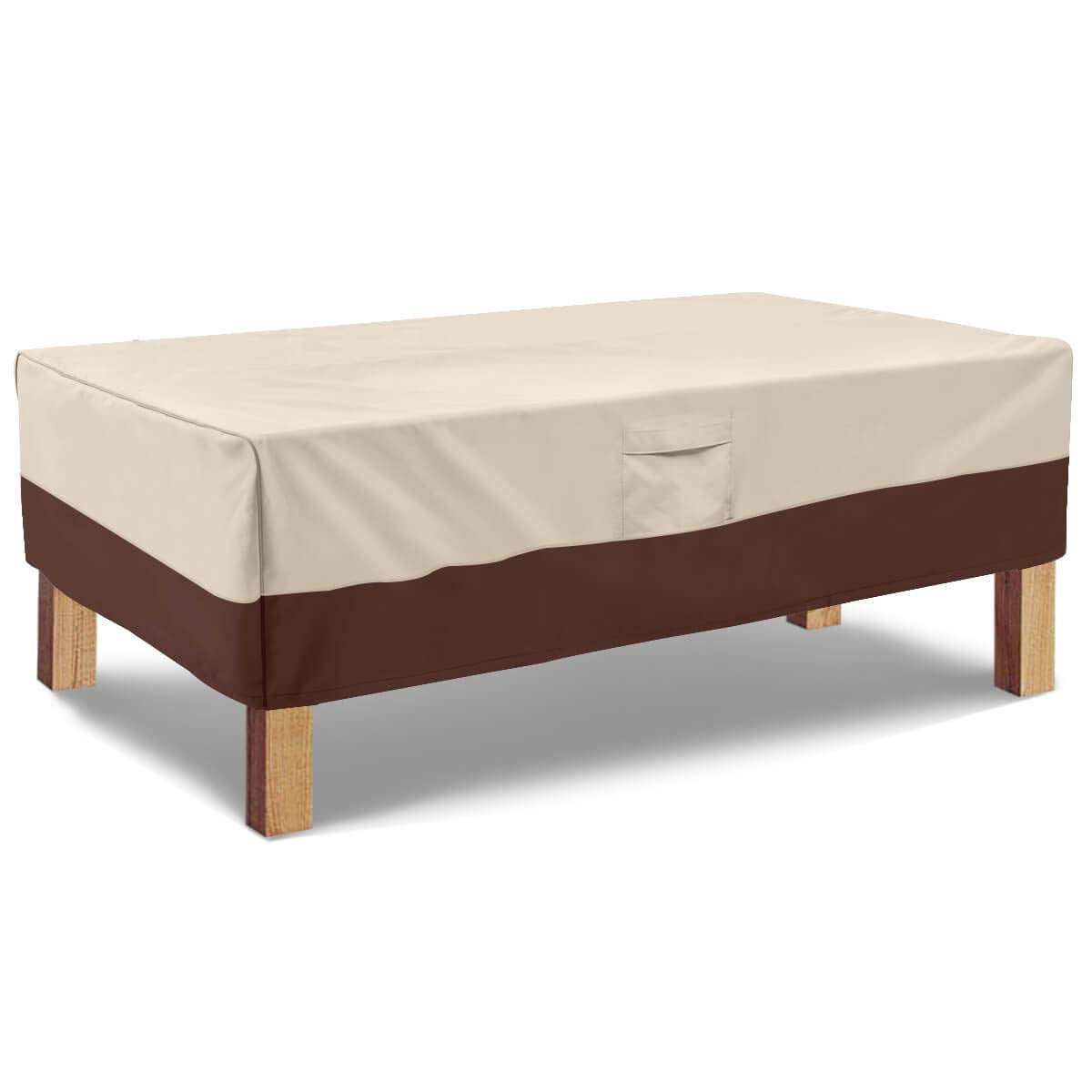 Vailge rectangular coffee table cover front view protects outdoor furniture from rain