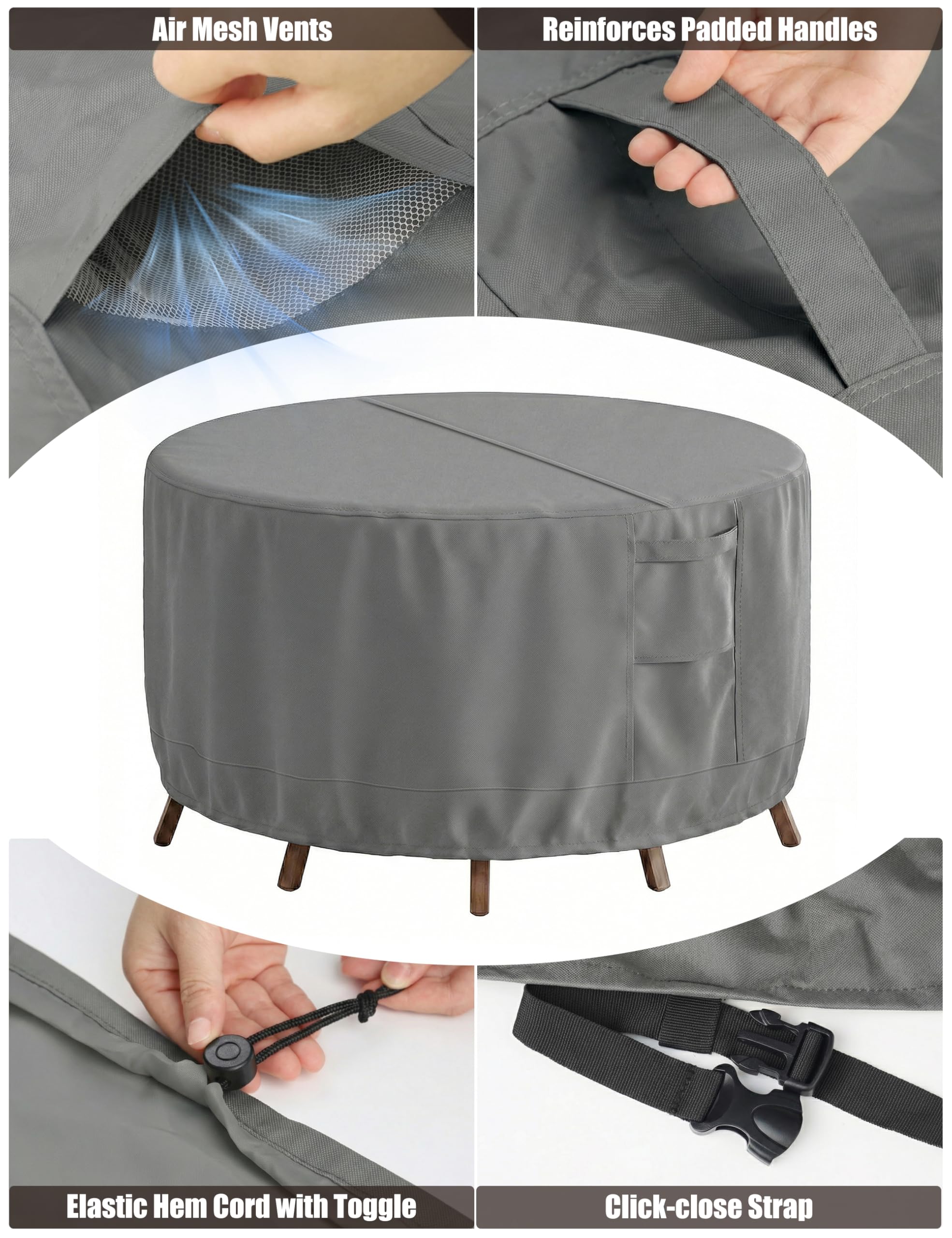 Vailge padded handles enable easy removal of the cover