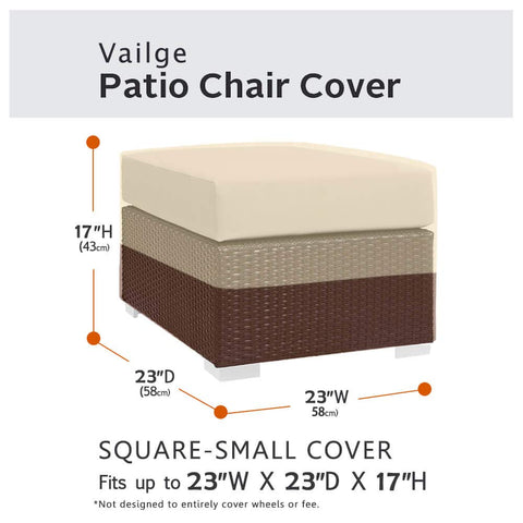 Vailge square ottoman cover waterproof coating closeup highlighting rain resistance