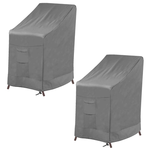 Vailge stackable chair cover on chairs protects outdoor furniture from rain and dust.