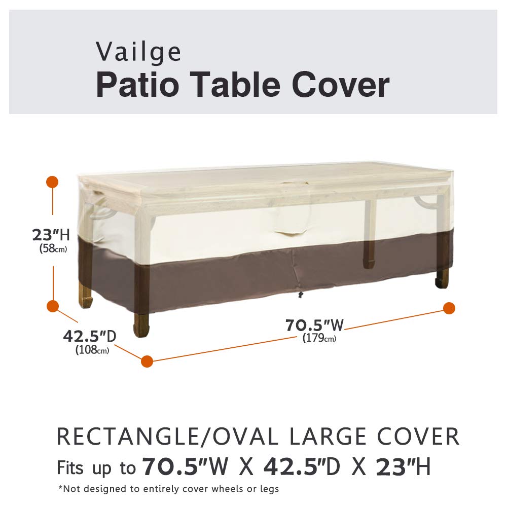 Vailge waterproof table cover with UV coating blocks water and fading
