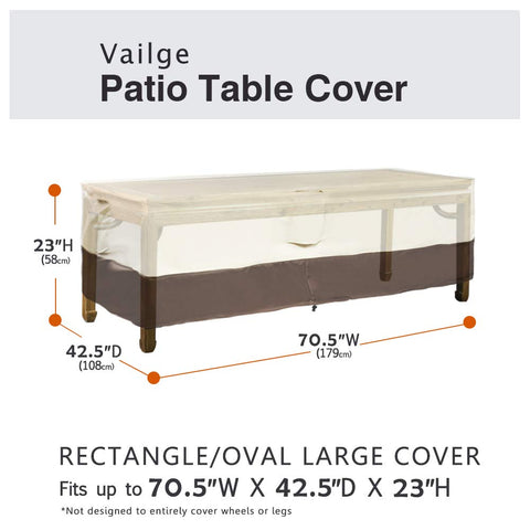 Vailge waterproof table cover with UV coating blocks water and fading
