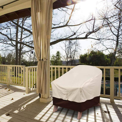 Vailge two-pack beige and brown chair covers elevates patio styling