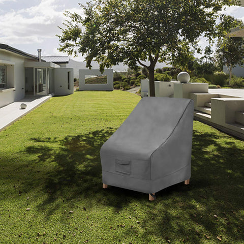 Vailge two-pack chair cover set keeps patio chairs dry when stored.