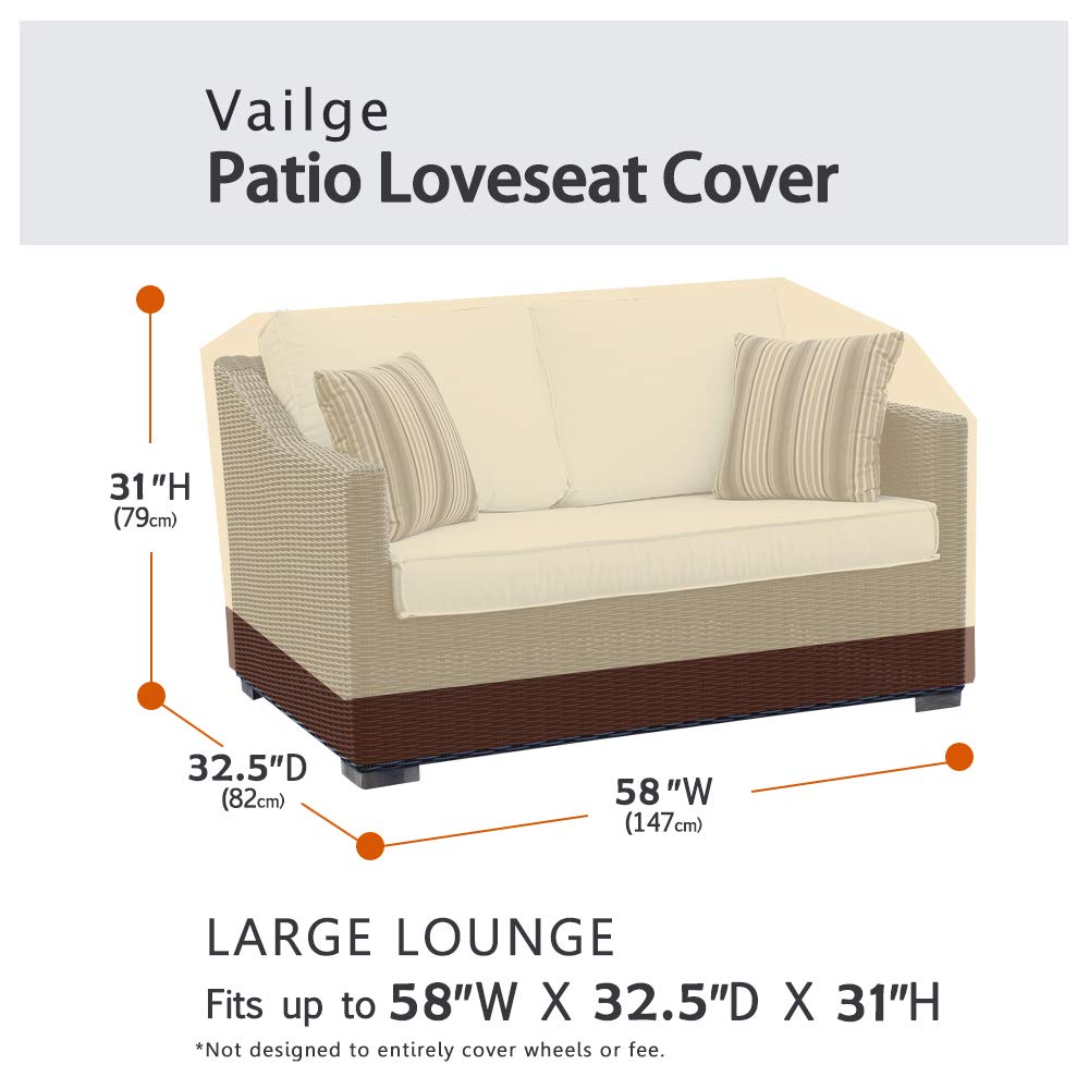 Vailge 2-Seater Loveseat Cover side view; secure fit for windy days.