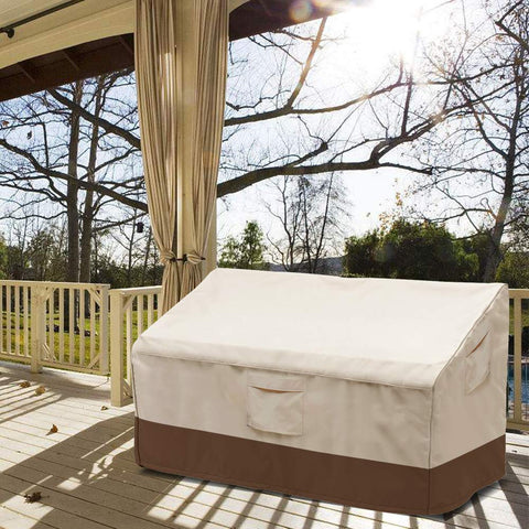 Vailge waterproof loveseat cover; maintains dry furniture between uses.