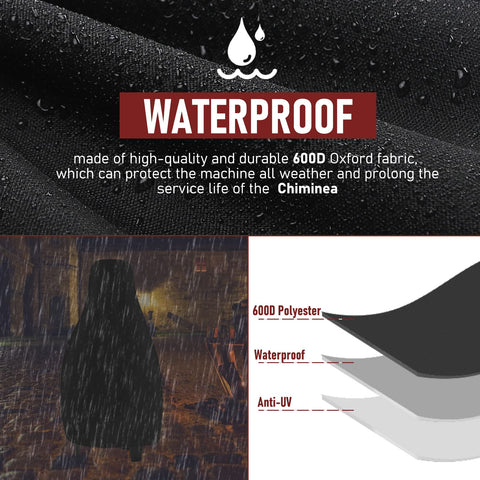 Vainlley all-weather protection keeps chiminea clean and ready to use
