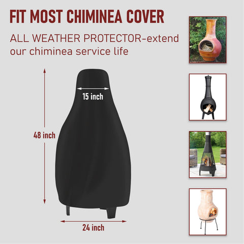 Vainlley chiminea cover with drawstring secure fit against wind and weather