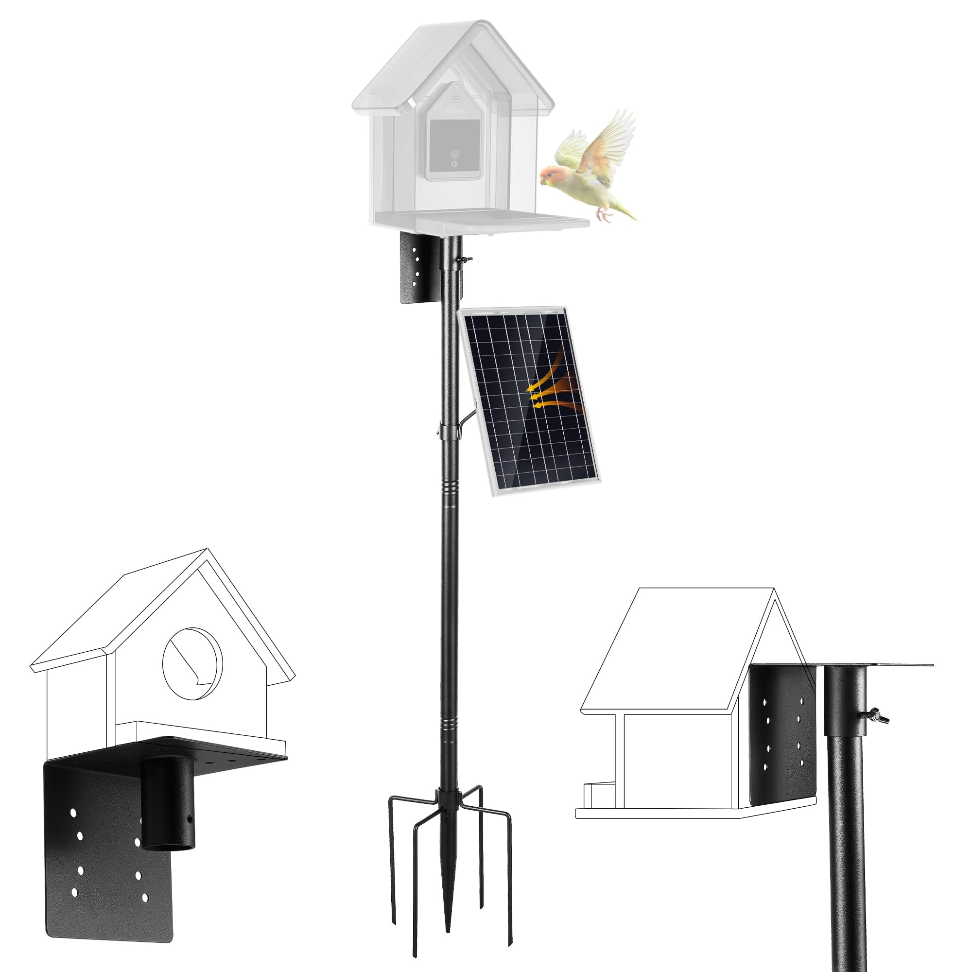 Vakiav bird house pole kit assembled for sturdy outdoor display and bird watching.