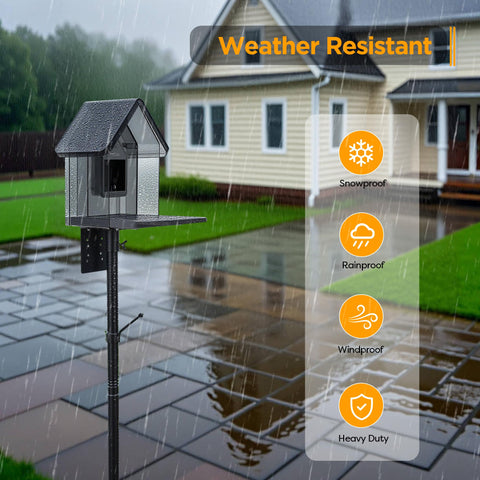 Vakiav heavy-duty metal pole built for feeders and solar panels in harsh weather.