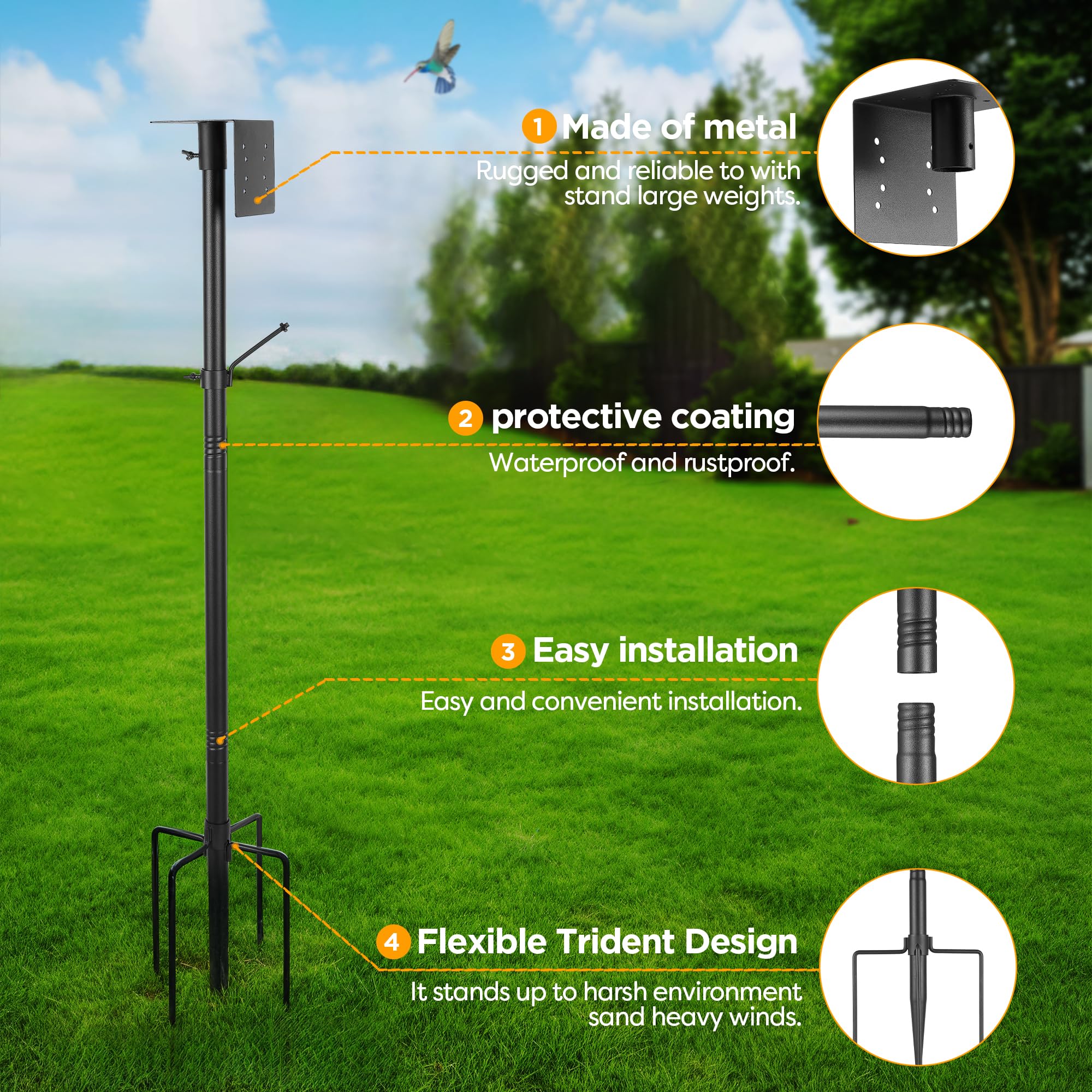 Vakiav threaded connection enables easy height adjustments and quick installation.