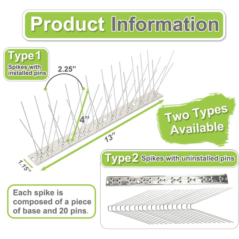 Valibe spikes with 304 stainless pins resist outdoor rust