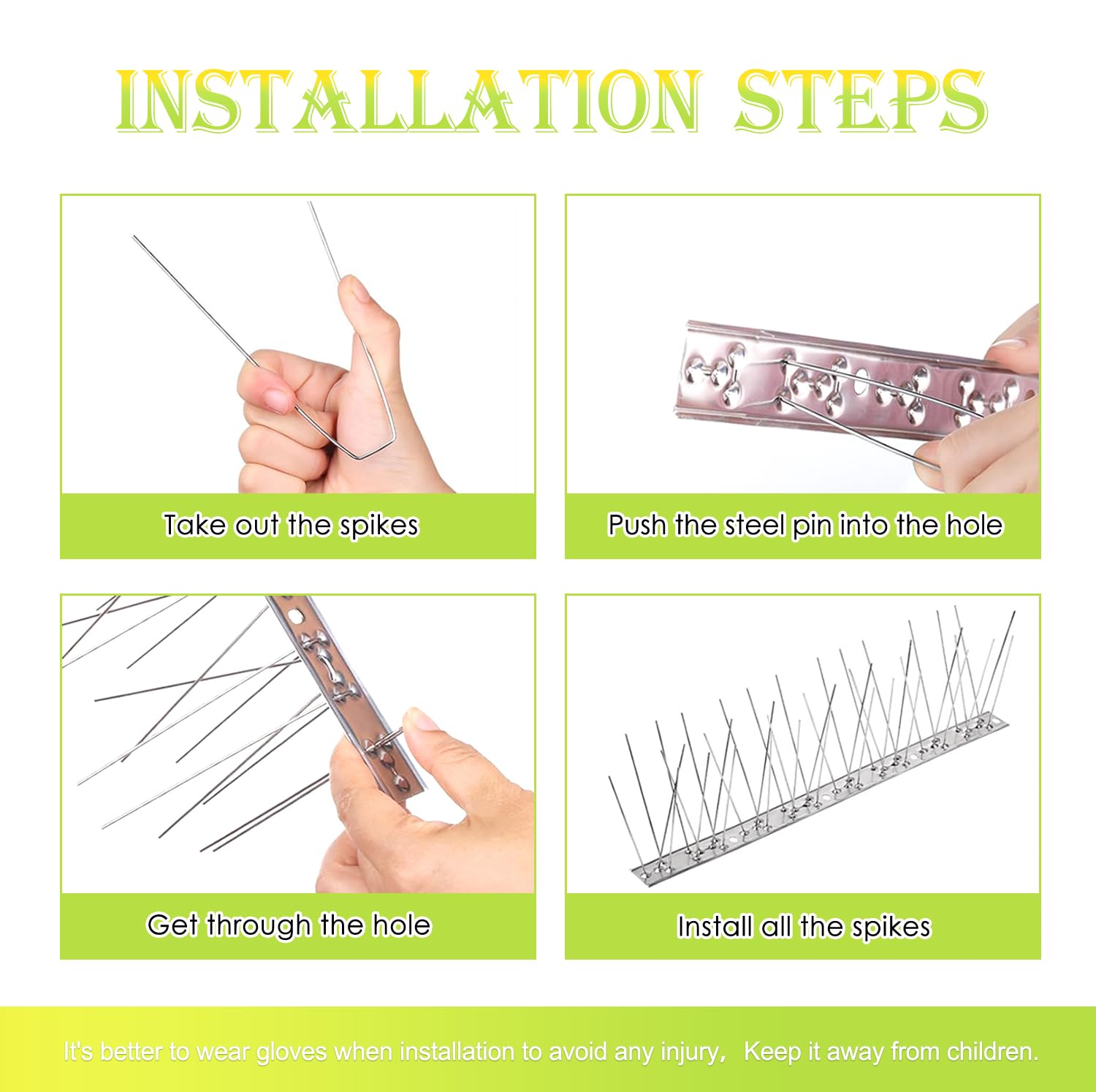 Valibe spikes installed on wood surface with screws for secure mounting.