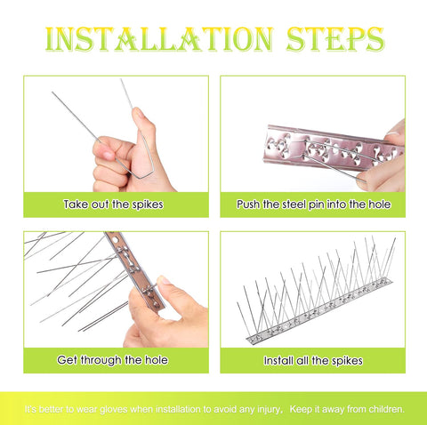 Valibe spikes installed on wood surface with screws for secure mounting.