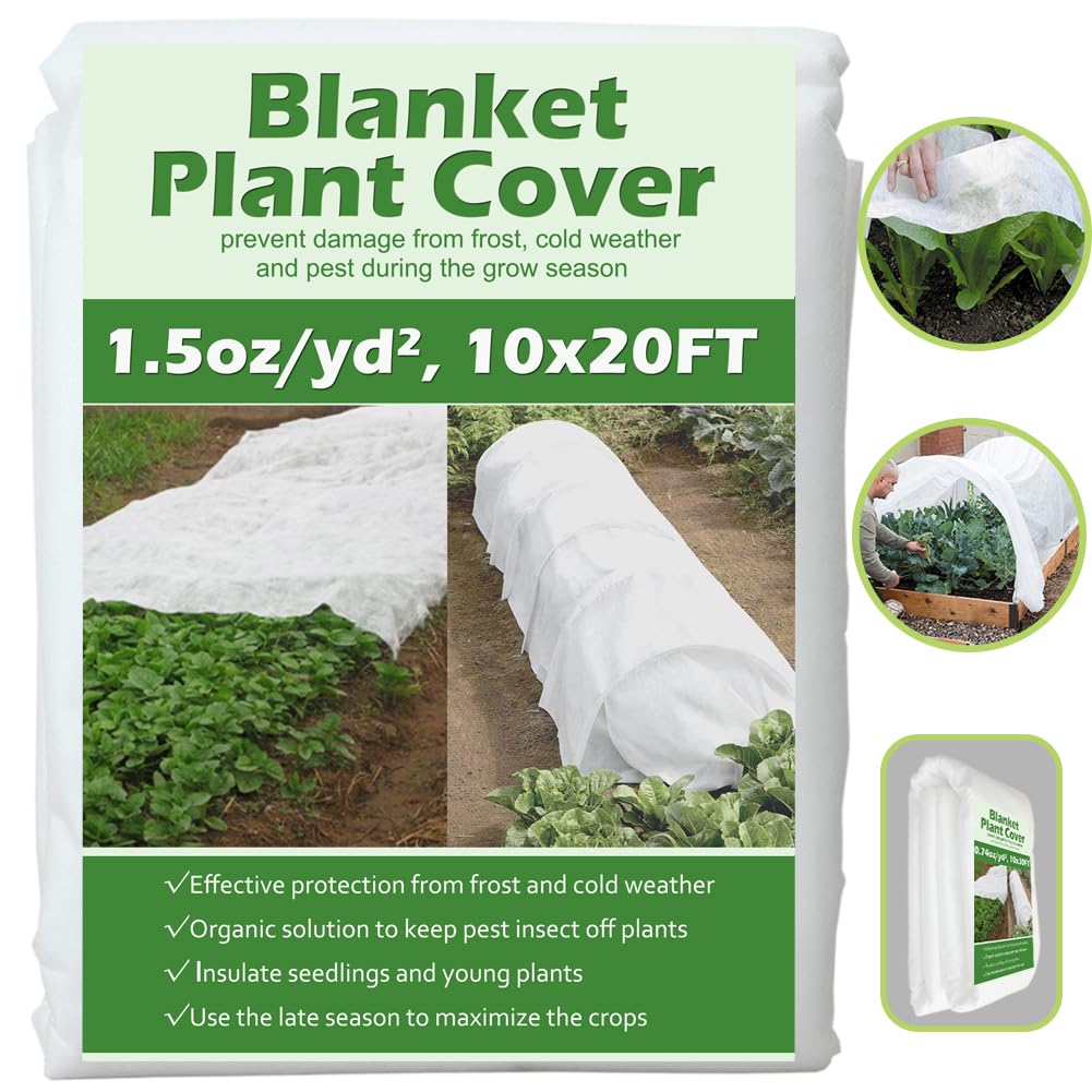 Valibe floating row cover 10x20 ft protects plants from frost and sun