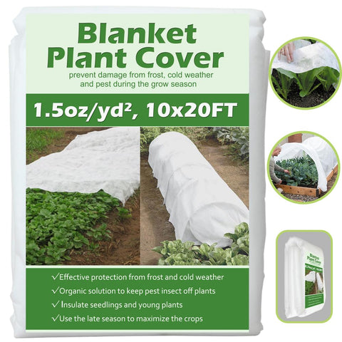 Valibe floating row cover 10x20 ft protects plants from frost and sun