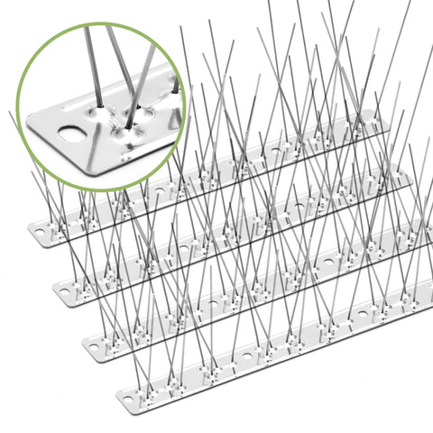 Valibe pigeon spikes 12-pack providing up to 10 ft coverage for outdoor areas.