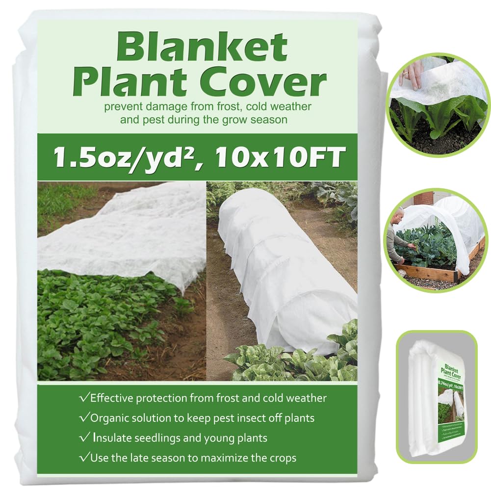Valibe plant cover 10x10 ft protects garden plants from frost with lightweight breathable fabric.