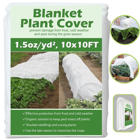 Valibe plant cover 10x10 ft protects garden plants from frost with lightweight breathable fabric.