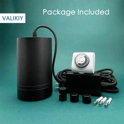 VALIKIY accessories pack includes timer and hardware for setup.