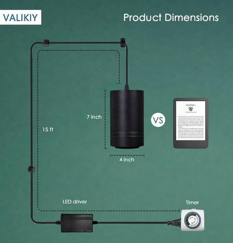 VALIKIY swag hook enables neat mounting and cord management.