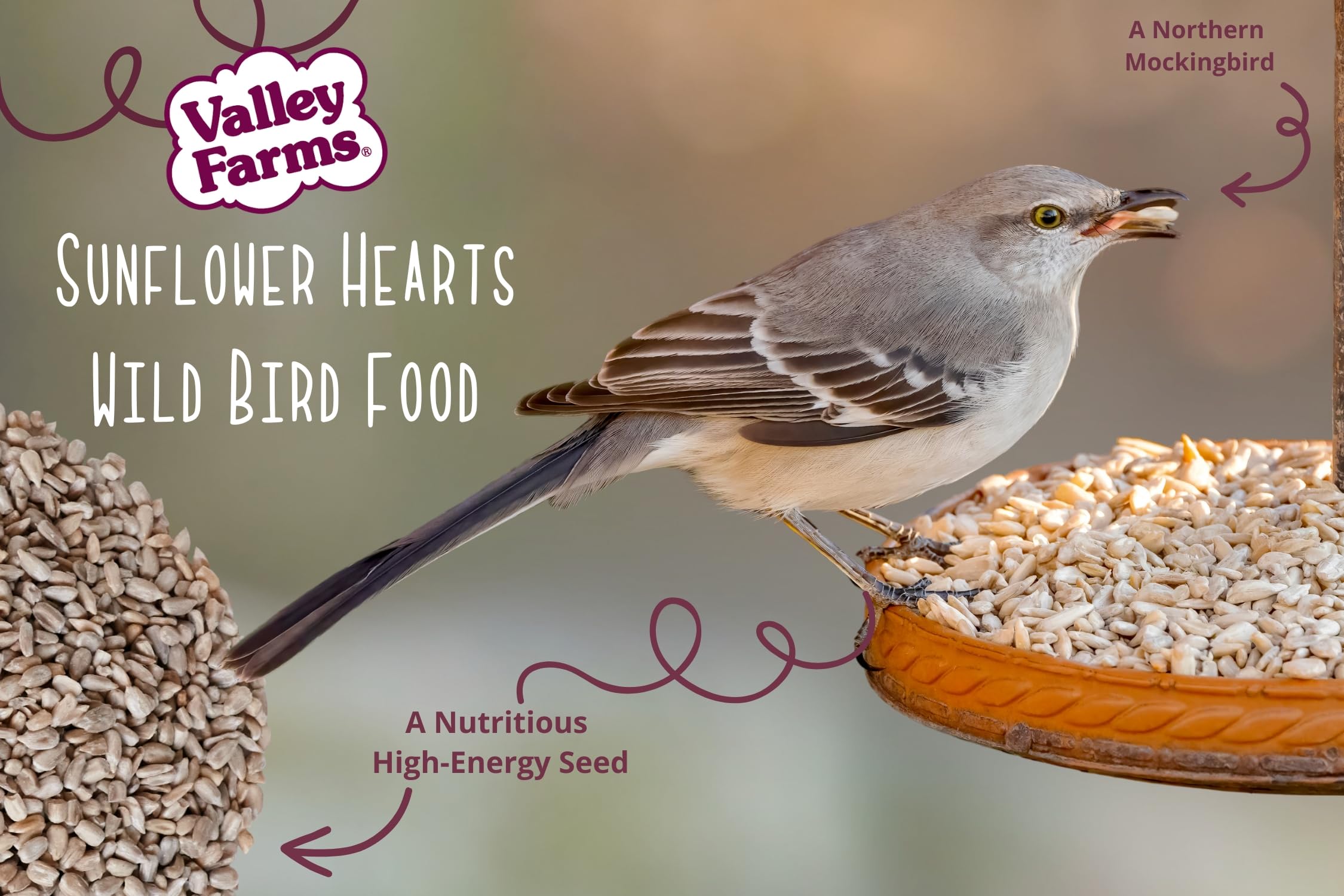 Valley Farms hearts compatible with tube, hopper, window, and tray feeders.