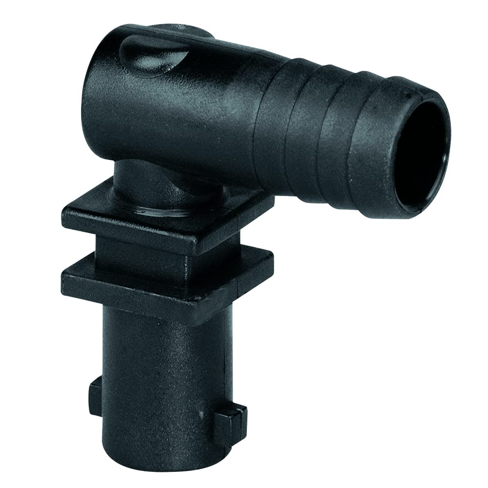 Valley Industries elbow nozzle body showing 3/8 in inlet for secure hose connection