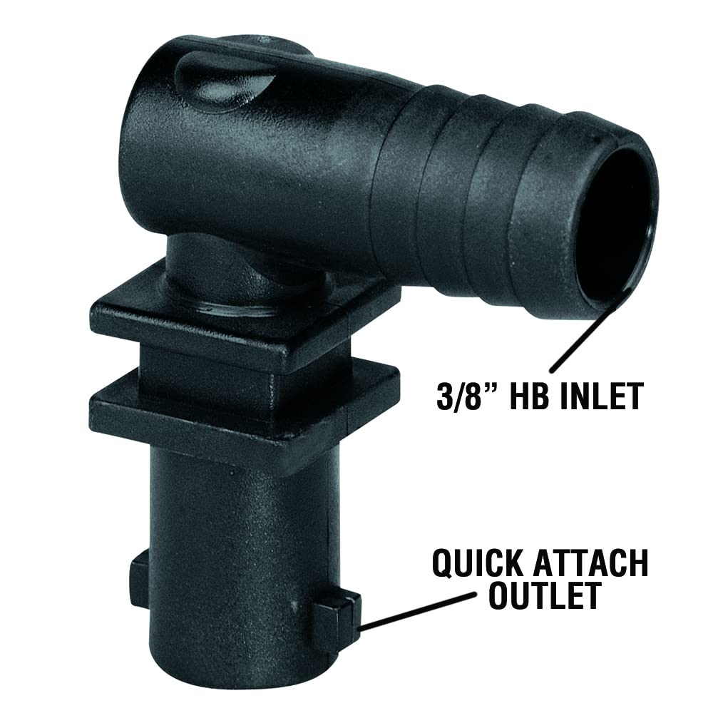 Valley Industries elbow nozzle body with quick attach port for fast setup