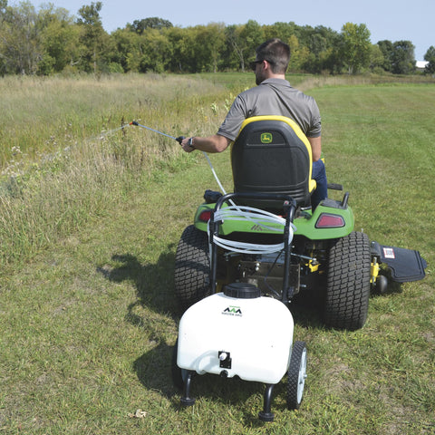 Valley Industries Master Mfg Revolt 9gal sprayer four-foot broadcast boom in action